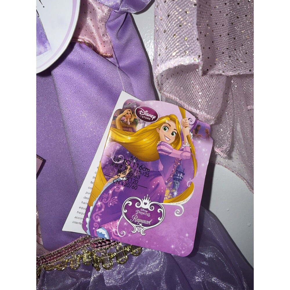 Disney Store Princess Rapunzel Deluxe Light Up Costume Tiara Wand Size 5/6 FLAW - Picture 13 of 15